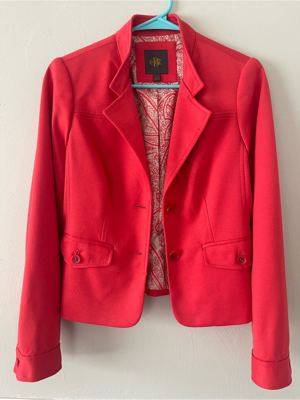 The Limited Red Fitted Blazer with Paisley Lining